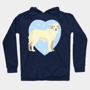 Golden Retriever Dog Lover Blue Heart Hoodie